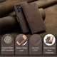 Чехол-книжка CaseMe из нубука для Samsung S24 Ultra Тёмно-коричневый - изображение 5