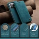 Чехол-книжка CaseMe из нубука для Xiaomi Poco X6 5G Бирюзовый - изображение 8
