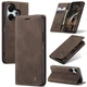 Чехол-книжка CaseMe из нубука для Xiaomi Poco F6 Тёмно-коричневый - изображение 14