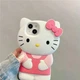 Чехол Silicon Power для Apple iPhone 13 Pro Max (6.7") Hello Kitty White/Red - изображение 4