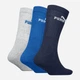 Набор женских носков высоких хлопковых Puma Elements Kids Crew Sock 3P 93876602 35-38 3 пары Grey/Blue (8720245824729) - изображение 2