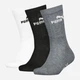 Набор женских носков высоких хлопковых Puma Elements Kids Crew Sock 3P 93876601 35-38 3 пары Black/Grey/White (8720245826372) - изображение 1