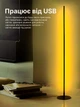 Торшер 100 см RGB LED лампа напольна USB світильник з пультом чорного кольору торшері в спальню вітальню офіс лед світильники (100black) - зображення 2