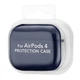 Силиконовый чехол Silicone Case для AirPods 4 midnight blue с микрофиброй темно синий с карабином - изображение 2