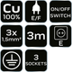 Przedłużacz listwowy NEO Tools 3 gniazda 3 m czarny 90-183 (5907558474992) - obraz 6