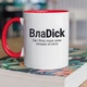 Кружка керамическая именная с принтом "ВлаDick" 330 мл для напитков белая с красной ручкой на подарок Владу - изображение 1