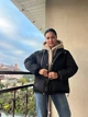 Куртка женская Lady Yep 8096 оверсайз с капюшоном и мехом тедди 46 черная - изображение 7
