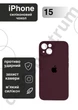 Чехол силиконовый с закрытой камерой Epic Premium Silicone Case Camera Protection without MagSafe для Apple iPhone 15 (6.1) Plum - изображение 1