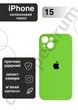 Чехол силиконовый с закрытой камерой Epic Premium Silicone Case Camera Protection without MagSafe для Apple iPhone 15 (6.1) Lime Green - изображение 1