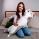 Подушка игрушка обнимашка кот батон серый 130см декоративный мягкий котик игрушка ростовая детская подушка-обнимашка - изображение 8