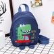 Детский дошкольный рюкзак синий с принтом динозавра Dinosaur 18*13*8см - изображение 1