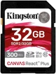 Карта памяти SDHC (UHS-II U3) Kingston Canvas React Plus 32Gb class 10 V90 (R-300MB/s) SDR2/32GB - изображение 1