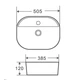 Раковина накладная Mixxus Premium ELLIPSE-0203 510х375х120mm с отверстием под смеситель (MP6678) - изображение 3
