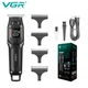 Мужской аккумуляторный триммер для бороды и усов VGR V-964 с 3 сменными насадками 1-3 мм. Черный - изображение 1