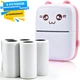 Портативный детский принтер JETIX Mini printer с термопечатью Pink +5 рулонов самоклеющейся термобумаги - изображение 1