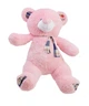 Медведь с шарфом Teddy Boom Клетка 130 см розовый - изображение 1