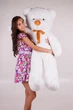 Плюшевый мишка Teddy Boom Тедди 140 см белый - изображение 3