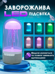 Колонка нічник Медуза RGB з 3D ефект Bluetooth, медуза з колонкою нічник - зображення 2