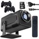 Проектор для домашнего кинотеатра с 2 джойстиками для ретро игр 4K HD, проектор фильмов с играми Черный - изображение 3