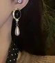Женские сережки Стильные подвески камушки чорно-белые - изображение 4