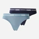 Набор трусиков танга женских хлопковых Puma Women String 2P Pack 90785423 L 2 шт Dusk Blue (8720245668361) - изображение 1