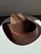 Шляпа Федора Ковбойка унисекс замшевая с ремешком SAHARA коричневая - изображение 7