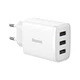 Сетевое зарядное устройство адаптер Baseus Compact Charger (CCXJ020102) |3USB, 17W/3.4A, поддержка быстрой зарядки QC, многоуровневая защита, универсальная совместимость| Белый - изображение 1