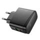 Сетевое зарядное устройство адаптер Hoco CS63A Bright PD charger |1USB/1Type-C, 65W/3A, поддержка быстрой зарядки PD3.0/PPS/SFC2.0/QC3.0/AFC/FCP, многоуровневая защита, универсальная совместимость| Черный - изображение 3