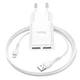 Сетевое зарядное устройство адаптер Hoco C88A Star Round |2USB, 12W/2.4A, многоуровневая система защиты, универсальная совместимость| + Кабель Lightning в комплекте |1 м| Белый - изображение 2