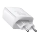 Сетевое зарядное устройство адаптер BASEUS Compact Quick Charger (CCXJ-E02) |2USB/1Type-C, 30W/3A, поддержка быстрой зарядки PD/QC, многоуровневая система защиты, универсальная совместимость, компактный| Белый - изображение 4