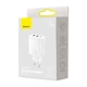 Сетевое зарядное устройство адаптер BASEUS Compact Quick Charger (CCXJ-E02) |2USB/1Type-C, 30W/3A, поддержка быстрой зарядки PD/QC, многоуровневая система защиты, универсальная совместимость, компактный| Белый - изображение 7