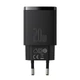 Сетевое зарядное устройство адаптер Baseus Compact Quick Charger (CCXJ-B02) |1USB/1Type-C, 20W/3A, поддержка быстрой зарядки QC/PD, многоуровневая система защиты, универсальная совместимость, компактный| Черный - изображение 1