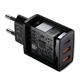 Сетевое зарядное устройство адаптер BASEUS Compact Quick Charger (CCXJ-E02) |2USB/1Type-C, 30W/3A, поддержка быстрой зарядки PD/QC, многоуровневая система защиты, универсальная совместимость, компактный| Черный - изображение 8