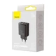 Сетевое зарядное устройство адаптер BASEUS Compact Quick Charger (CCXJ-E02) |2USB/1Type-C, 30W/3A, поддержка быстрой зарядки PD/QC, многоуровневая система защиты, универсальная совместимость, компактный| Черный - изображение 10