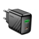 Сетевое зарядное устройство адаптер Hoco CS25A Rico |1USB/1Type-C, 20W/3A, поддержка быстрой зарядки PD/QC/FCP/AFC, многоуровневая защита, универсальная совместимость| Черный - изображение 2
