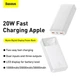 Павербанк Baseus Bipow 20000 mAh 20W УМБ зі швидкою зарядкою PD/QC, LED-дисплеєм і портами 2USB/1Type-C Портативний акумулятор для телефону (PPDML-M02), Білий - зображення 3