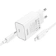 Сетевое зарядное устройство адаптер Hoco C143A Benefit |1Type-C, 3A/20W, поддержка быстрой зарядки PD/QC, многоуровневая система защиты, широкая совместимость| + Кабель Type-C to Lightning в комплекте |1 м| Белый - изображение 1