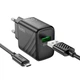Сетевое зарядное устройство адаптер Hoco Rich CS21A |1USB, 18W/3A, поддержка быстрой зарядки QC, многоуровневая защита, широкая совместимость| + Кабель Micro USB в комплекте |1 м| Черный - изображение 2