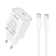 Сетевое зарядное устройство адаптер Hoco C143A Benefit |1Type-C, 3A/20W, поддержка быстрой зарядки PD/QC, многоуровневая система защиты, широкая совместимость| + Кабель Type-C к Type-C в комплекте |1 м, 60 Вт| Белый - изображение 6