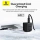 Сетевое зарядное устройство адаптер Baseus Palm Fast Charger |1USB/1Type-C, 20W/3A, быстрая зарядка PD/QC, многоуровневая защита, широкая совместимость, компактный, контроль температуры| Черный - изображение 5