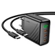 Сетевое зарядное устройство адаптер Hoco CS27A Supply |1USB/3Type-C, 67W/3A, поддержка быстрой зарядки PD/QC, многоуровневая защита, универсальная совместимость| + Кабель Type-C to Type-C в комплекте |1 м, 100 Вт| Черный - изображение 4
