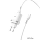 Сетевое зарядное устройство адаптер Hoco C12Q Smart FCP / AFC |1USB, 3A/18W, поддержка быстрой зарядки QC3.0, многоуровневая защита, универсальная совместимость| + Кабель Type-C в комплекте |1 м| Белый - изображение 1