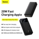 Павербанк Baseus Bipow Digital Display 20000mAh 20W 3A Power Bank Чорний - зображення 7