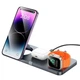 Док-станция Hoco 3в1 Magnetic Wireless Charger для iPhone 17/16/15-12 MagSafe, Apple Watch, AirPods Pro - изображение 1
