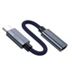 Переходник Hoco UA29A Type-C to Lightning |поддержка быстрой зарядки до 3A, передача данных для синхронизации и резервного копирования, компактный, широкая совместимость, Plug-and-Play, кабель 0,15 м| Серый - изображение 6
