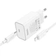 Мережевий зарядний пристрій Hoco C143A, Type-C, PD, white, кабель Type-C to Lightning - зображення 5