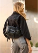 Большая женская сумка бананка Sambag DynamicDart черная - изображение 3