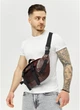 Большая кожаная мужская поясная сумка бананка Sambag DynamicDart марсала - изображение 4