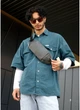 Сумка через плечо бананка Sambag Holster MSH черная с перфорацией - изображение 1