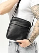Мужская кожаная сумка через плечо мессенджер Sambag Makros черная - изображение 4